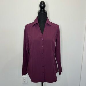 Lilac Bloom Purple Long Sleeve Wrinkle Free Blouse